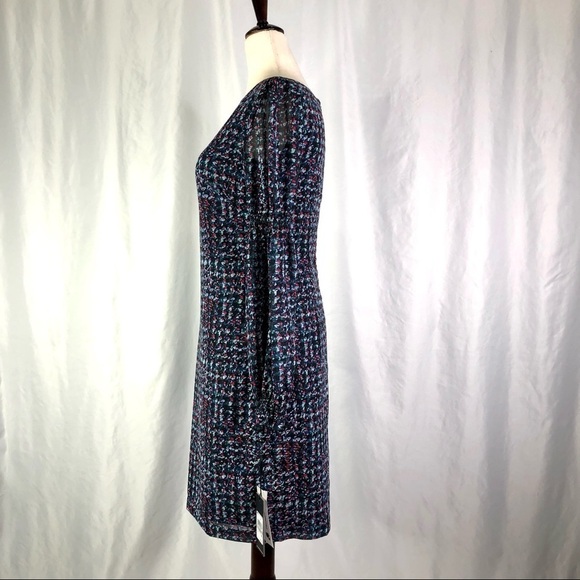 NWT Karl Lagerfeld sheath dress long sleeves chiffon abstract print 0 - Picture 6 of 10